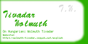 tivadar wolmuth business card